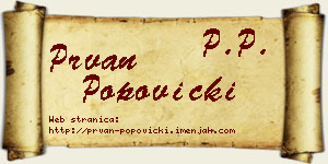 Prvan Popovicki vizit kartica